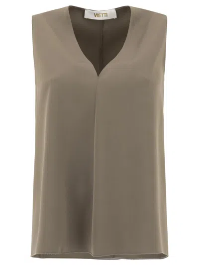 Fit V-neck Sleeveless Top In Grey