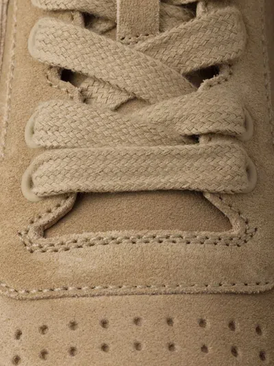 Prada Downtown Suede Low-top Sneakers In Ecru'