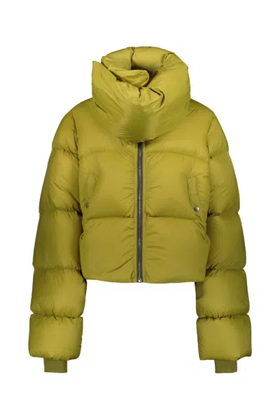 Rick Owens Funnel-neck Puffer Jacket In Green