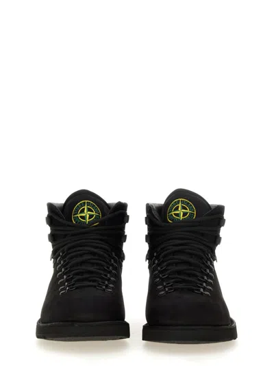 Stone Island Boot With Rubber Sole And Cushioning In Black