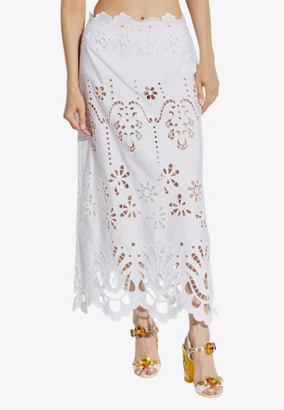 Dolce & Gabbana Longue Skirt With Cut-out In White