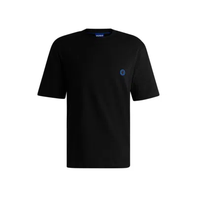 Hugo Boss Cotton-jersey T-shirt With Happy Hugo Logo In Black