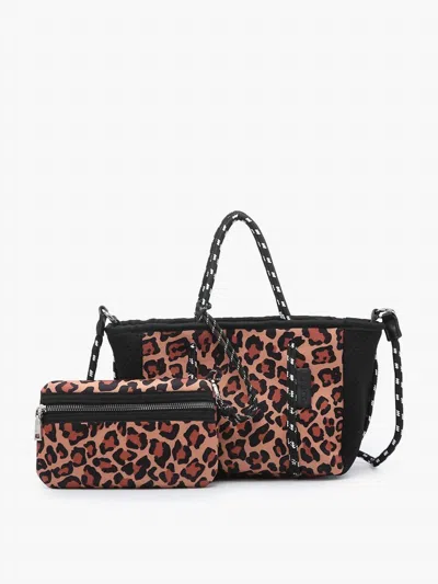 Jen & Co. Mini Neoprene Bag In Brown In Brown