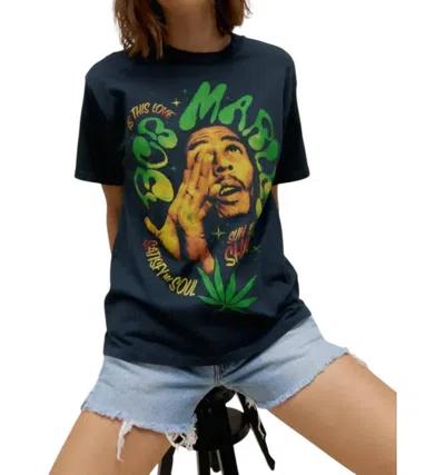 Daydreamer Bob Marley Is This Love Cotton Graphic T-shirt In Black