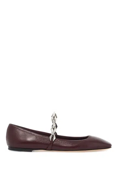 Jimmy Choo Diamond Tilda Square-toe Leather Flats In Purple