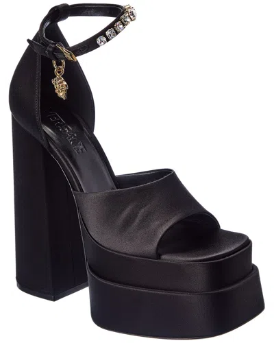 Versace Aevitas 140 Medusa Crystal-embellished Platform Sandals In Black