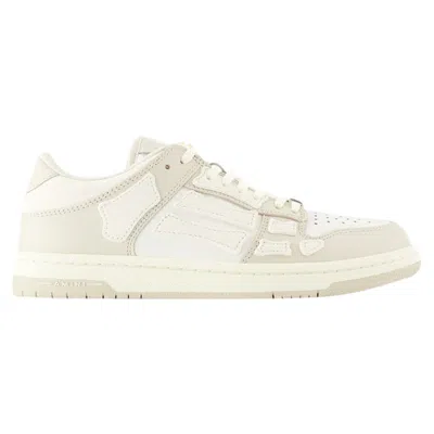 Amiri White & Beige Skel-top Low Sneakers In Beige