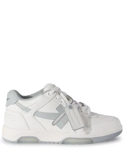 Off-white Out Of Office Calf Leather Sneakers In Gray