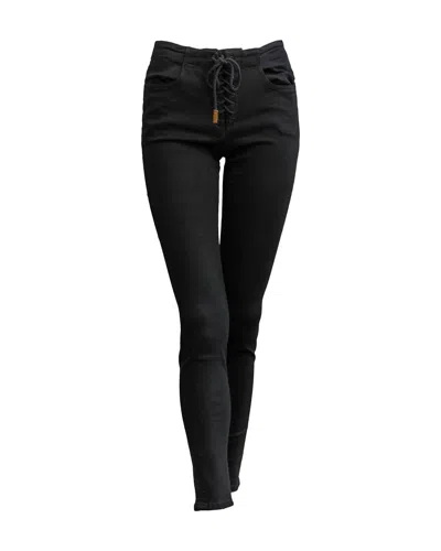 Frame Corded Lace Le Skinny Jeans In Film Noir In Black
