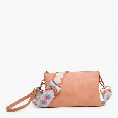 Jen & Co. Izzy Crossbody With Adjustable Guitar Strap In Melon In Orange