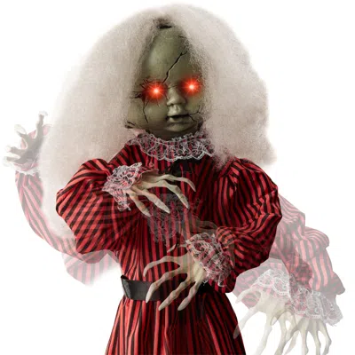 Best Choice Products Animatronic Roaming Doll Halloween Decoration, Haunted Holly Sound Activated Prop W/ Light-up Eyes