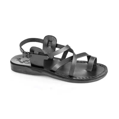 Jerusalem Sandals The Good Shepherd Buckle Sandal In Black In Black