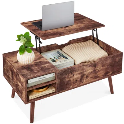 Best Choice Products Wooden Mid-century Modern Lift Top Coffee Table W/ Hidden Storage, Removable Shelf