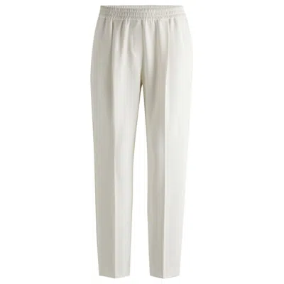 Hugo Boss Formal Trousers In Stretch Fabric In White