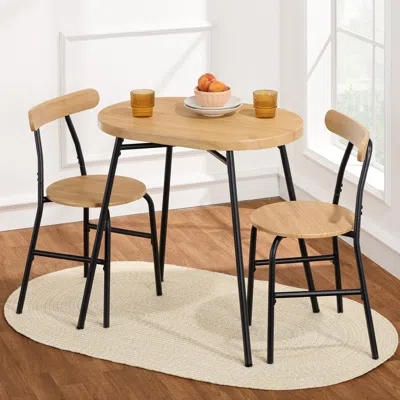 Best Choice Products 3-piece Modern Oval Dining Table Set, Small Kitchen Dinette W/ 2 Chairs