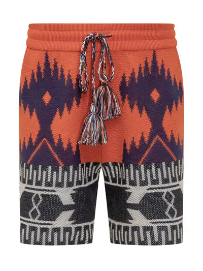 Alanui Icon Bermuda Shorts In Orange