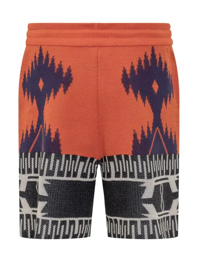 Alanui Icon Bermuda Shorts In Orange