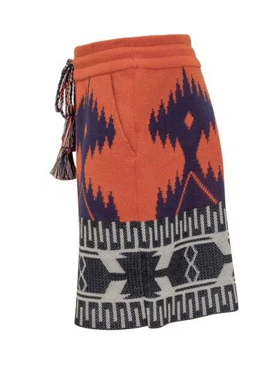 Alanui Icon Bermuda Shorts In Orange