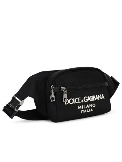 Dolce & Gabbana Small Black Nylon Fanny Pack In Black