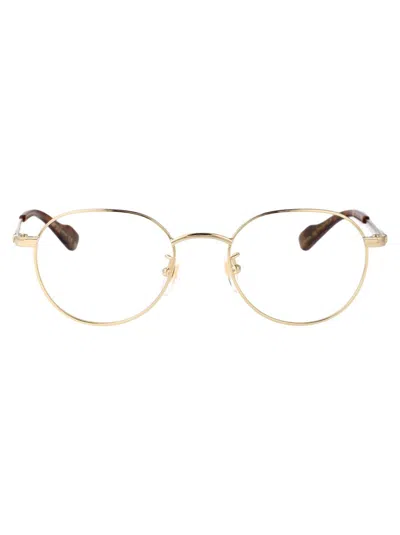 Gucci Demo Rectangular Men's Eyeglasses Gg0006oan 001 55 In Gold-gold-transparent