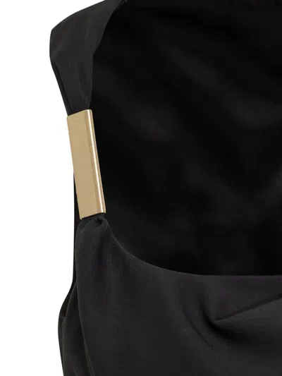 Ferragamo Corseted Midi Dress In Black