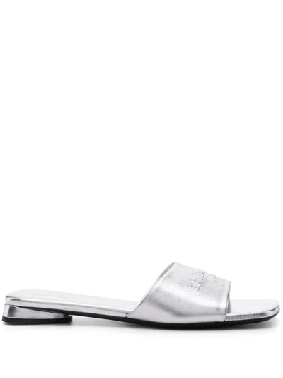 Balenciaga Duty Free Slides In Silver