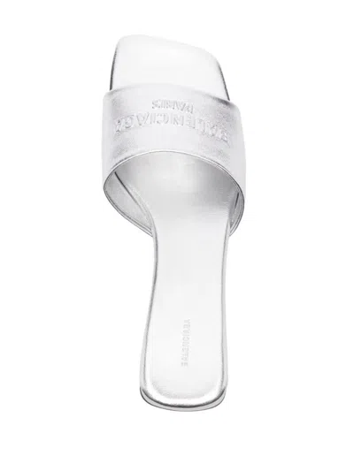 Balenciaga Duty Free Slides In Silver