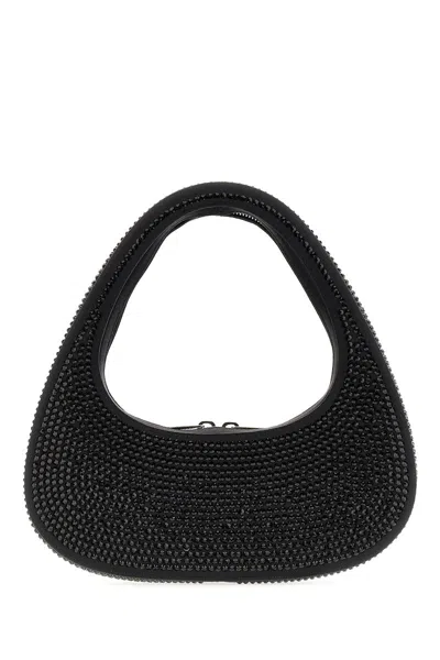 Coperni Swipe Crystal-embellished Canvas Hobo Bag In Black