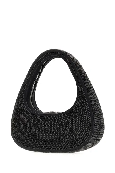 Coperni Swipe Crystal-embellished Canvas Hobo Bag In Black
