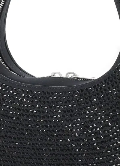 Coperni Swipe Crystal-embellished Canvas Hobo Bag In Black