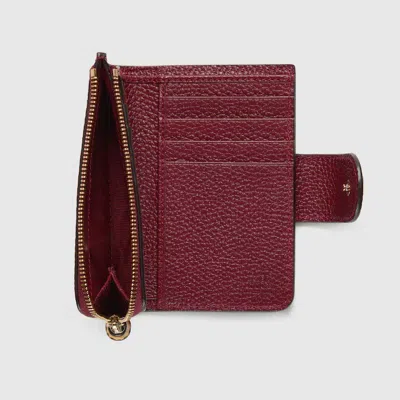 Gucci Medium Double G Bamboo Wallet In Red