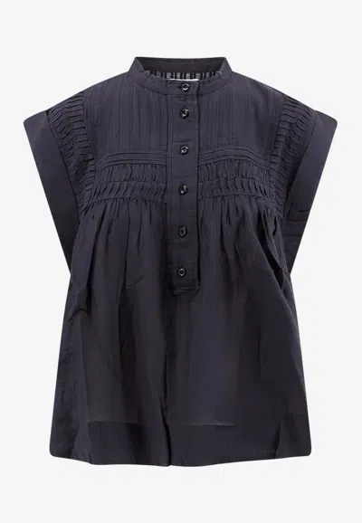 Isabel Marant Étoile Leaza Biologic Cotton And Viscose Shirt In Black