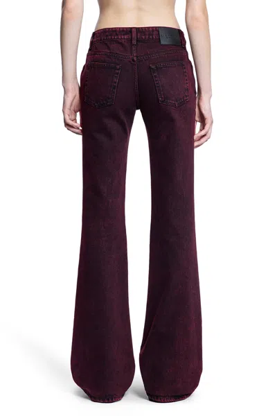 Alexander Mcqueen Denim Flared Pants In Red