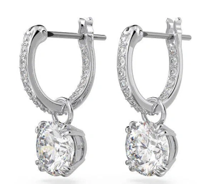 Swarovski Constella Huggie Hoop Drop Earrings In Multicolor