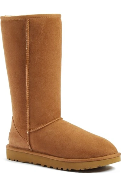 Ugg Classic Tall Ii Shearling-lined Suede Boots In Beige
