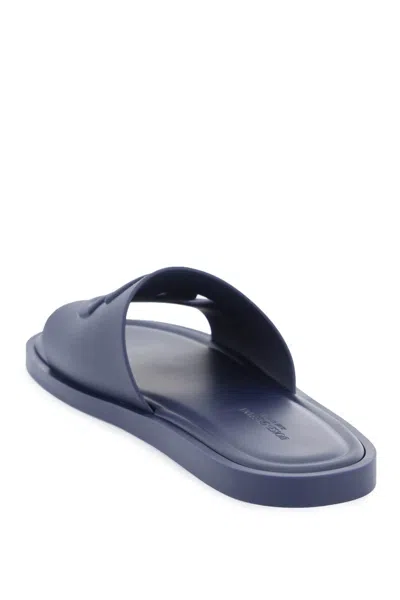 Dolce & Gabbana Dg Rubber Slides In Blue