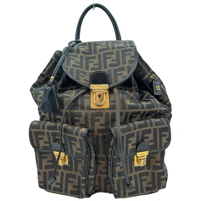 Pre-owned Fendi Brown Canvas Backpack Bag ()
