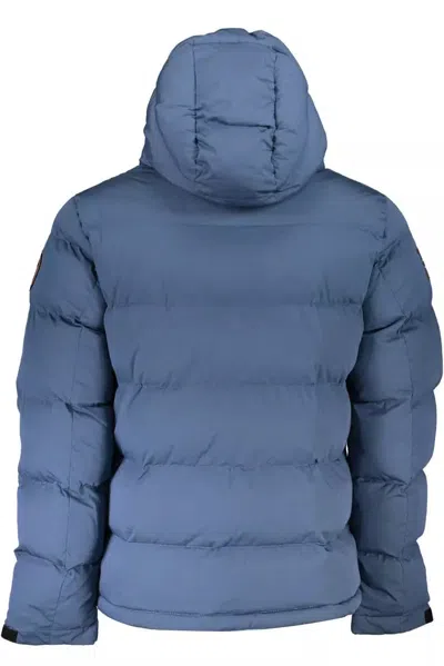 Napapijri Blue Polyester Men Jacket In Blue