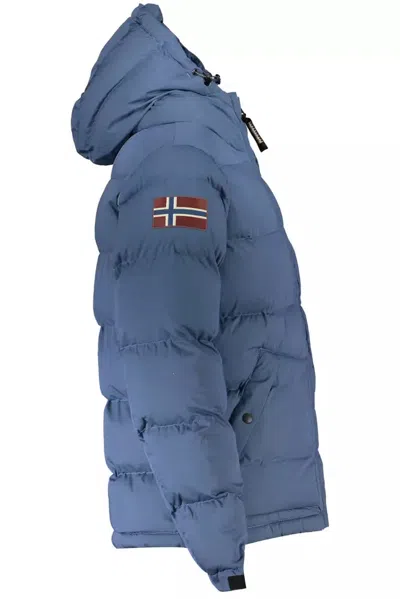 Napapijri Blue Polyester Men Jacket In Blue