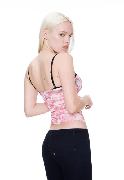 Bcap Renzo Tube Top In Pink Orchid And Lilium