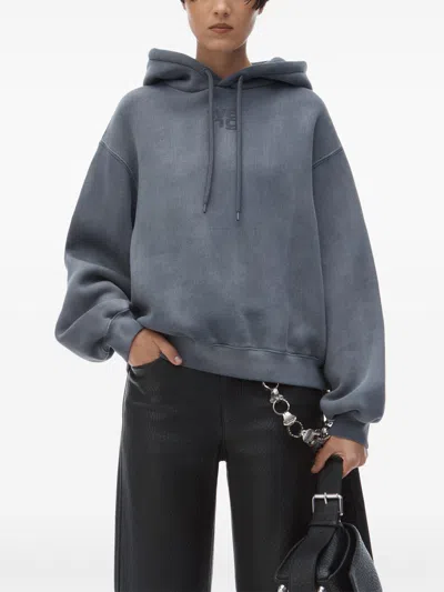 Alexander Wang Essential Terry Hoodie With Puff Paint Logo Clothing