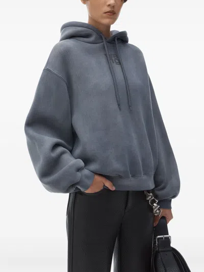 Alexander Wang Essential Terry Hoodie With Puff Paint Logo Clothing