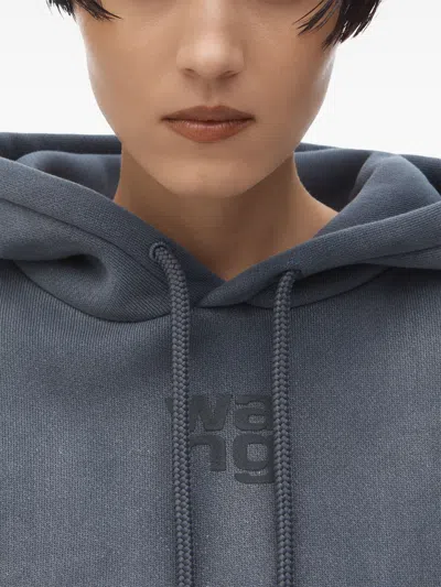Alexander Wang Essential Terry Hoodie With Puff Paint Logo Clothing