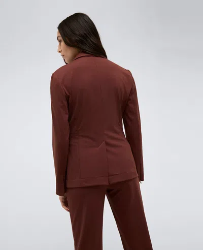 Kenneth Cole Athletic Stretch One Button Notch Collar Blazer In Deep Chestnut