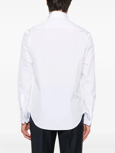 Emporio Armani Casablanca Better Days Multicolor Silk Long Sleeves Shirt In White