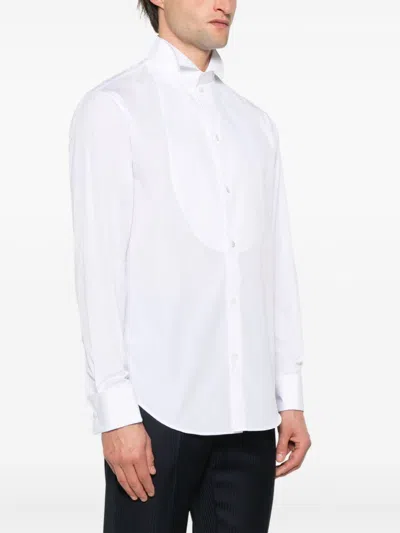 Emporio Armani Casablanca Better Days Multicolor Silk Long Sleeves Shirt In White