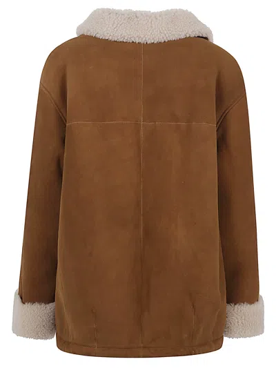 Enes Stylish Leather Jacket With Contrast Fur Lapels