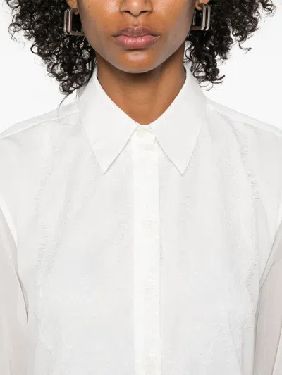 Helmut Lang Women's Lace-trimmed Bib-front Chiffon Shirt