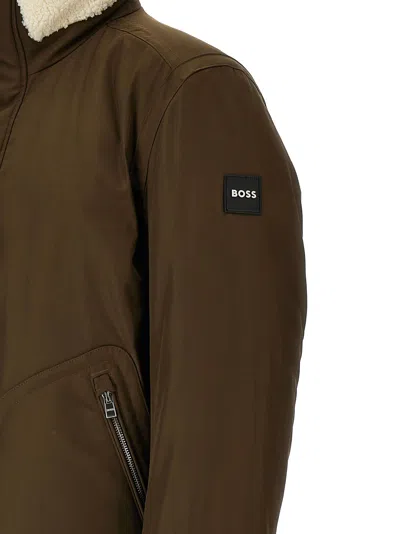 Hugo Boss Water-repellent Jacket With Faux-fur Collar