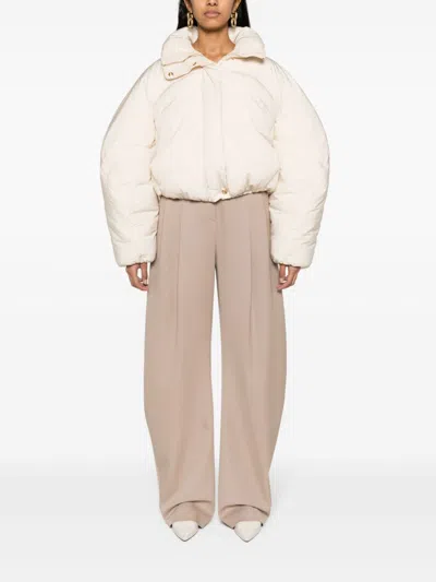 Jacquemus La Doudoune Courte Caraco Down Jacket In Neutral